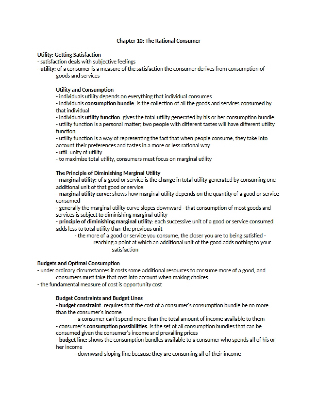 Rational Consumer Chapter 10