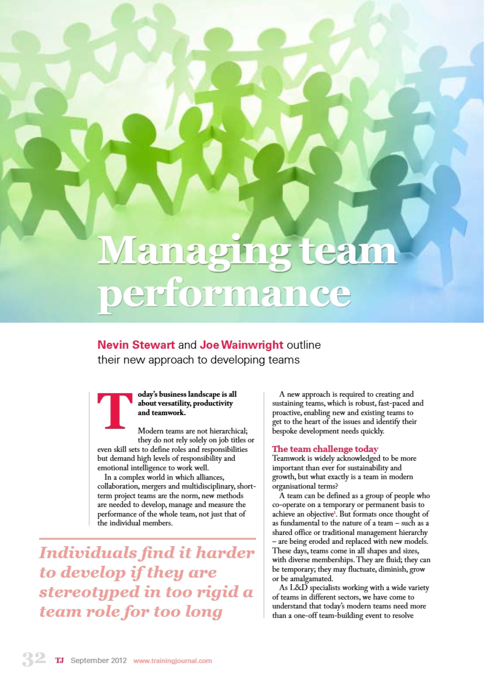 2012 Team Performance Management