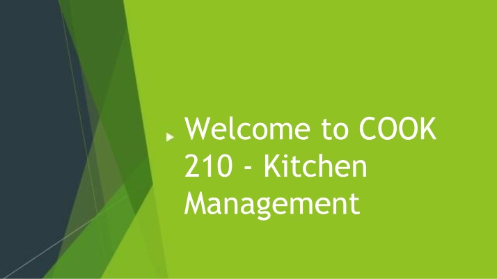 Kitchen Management - Introduction to Concepts and Skills