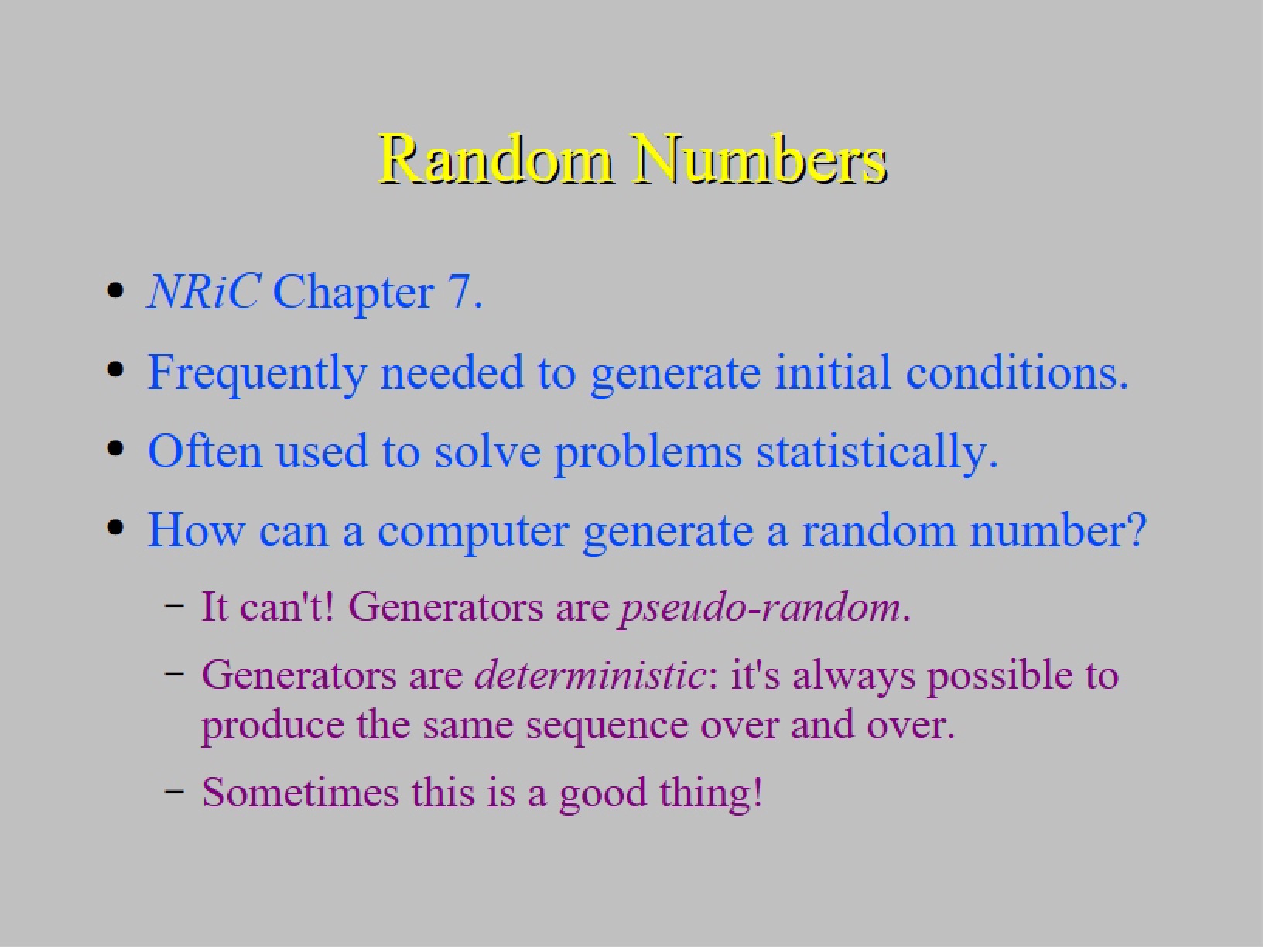 Random Number Concepts