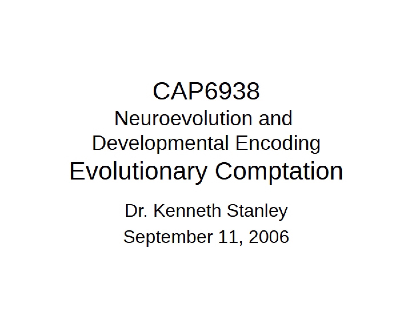 Computation (Evolutionary)