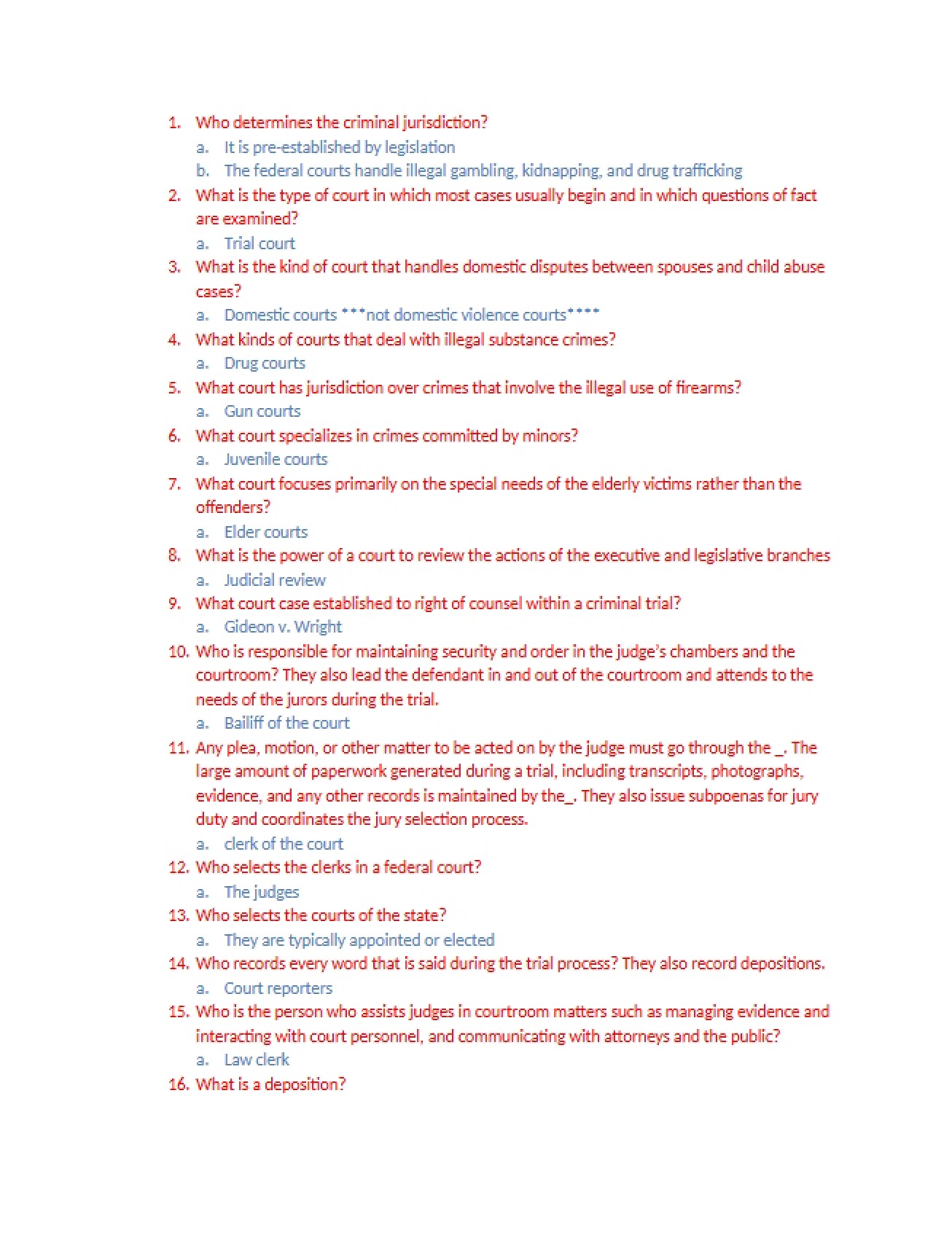 Criminal Justice Study Guide