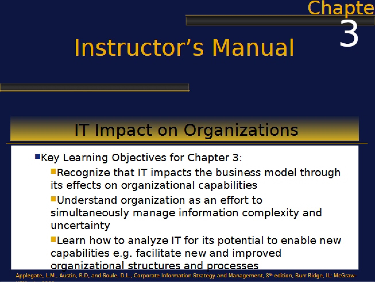 Organizational Impact of IT Chapter 3