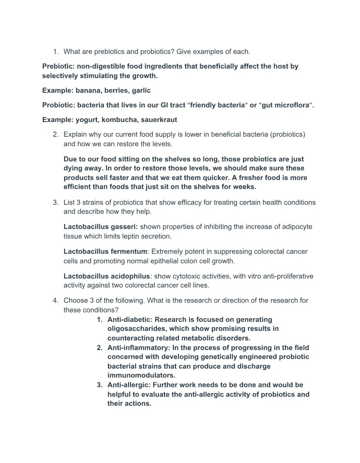 Understanding Prebiotics and Probiotics - Examples
