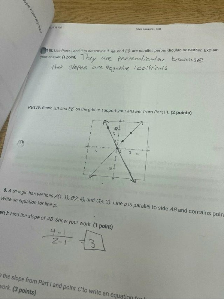 Parallel and Perpendicular Lines AB and ED