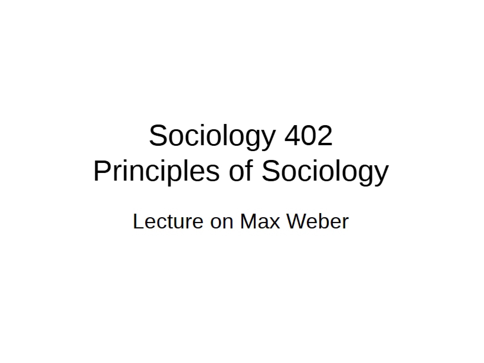 Sociological Principles