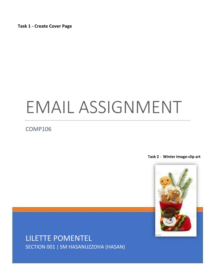 Cover Page for Email Assignment