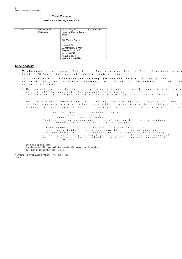 Week 9 Notes (1 May 2023) - Student Version