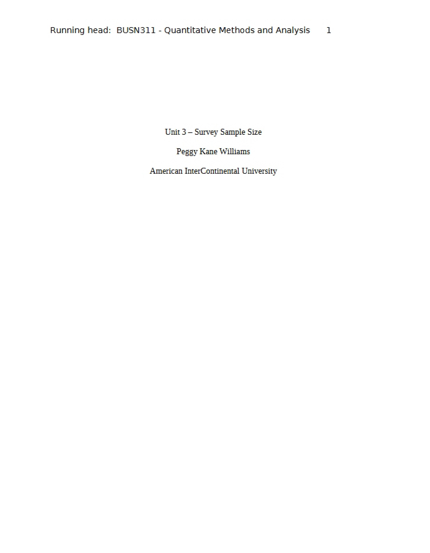 Sample Size for Surveys (Unit 3)