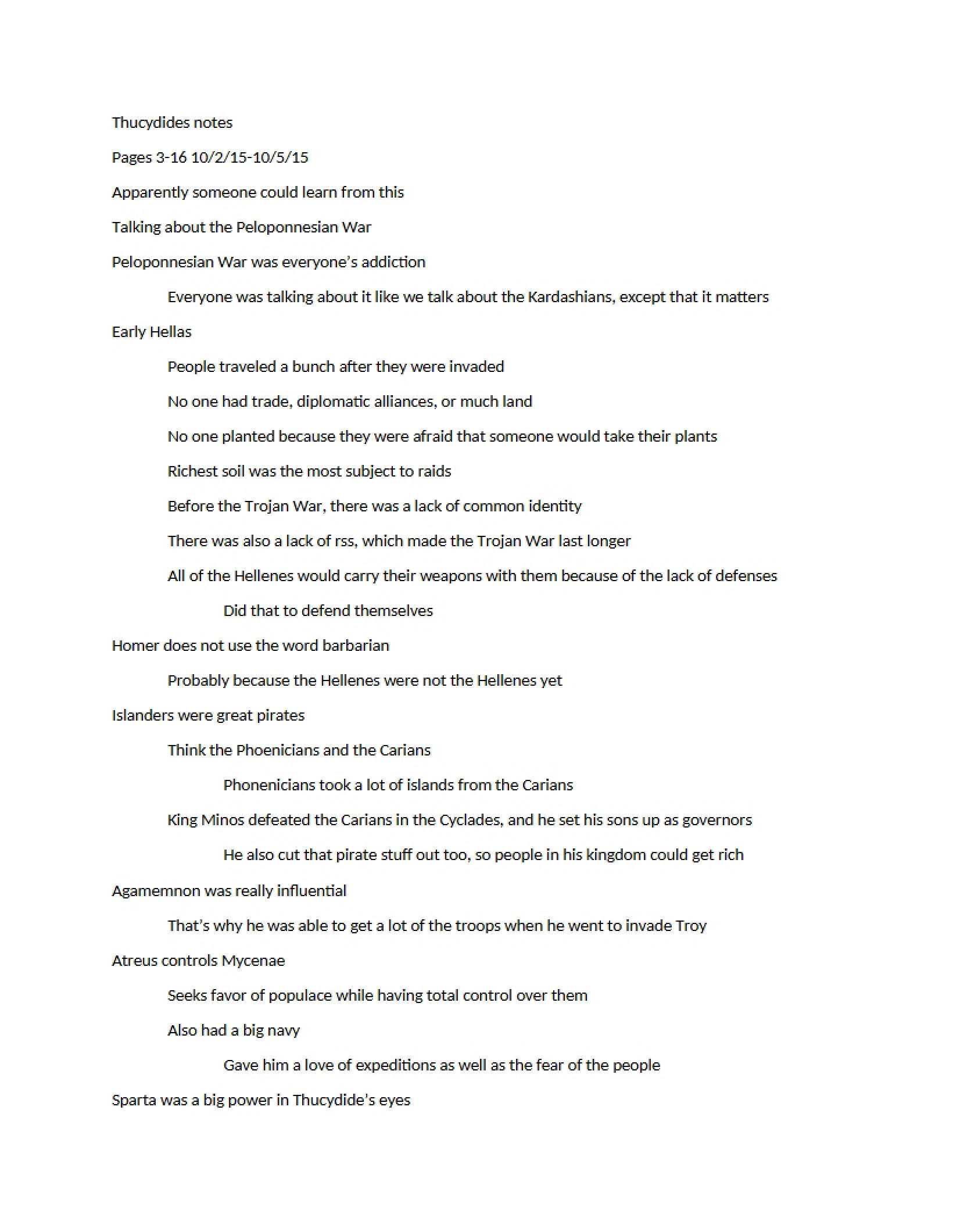 Notes on Thucydides
