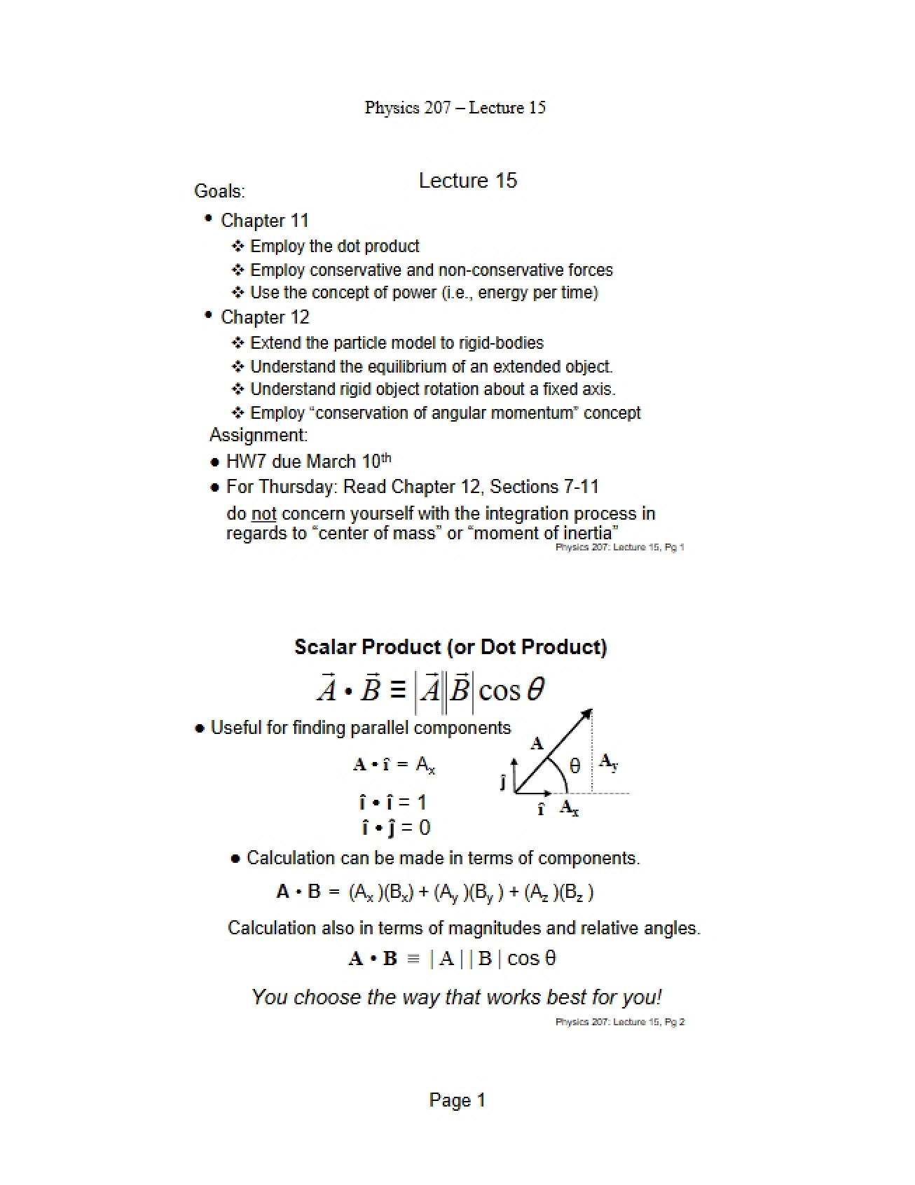Lecture 15 Class Notes