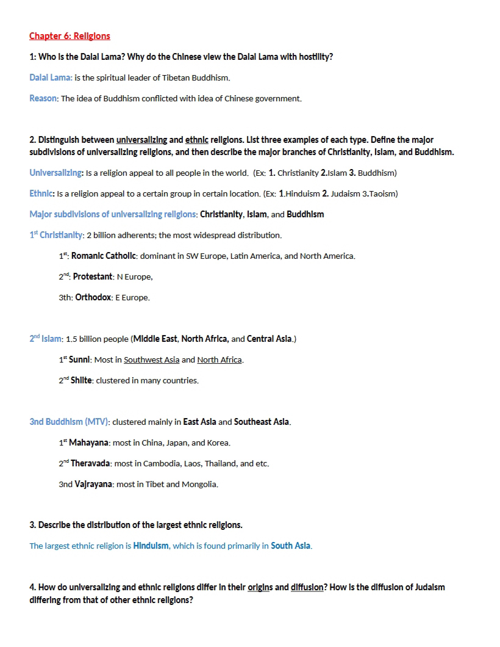 Religions Chapter 6