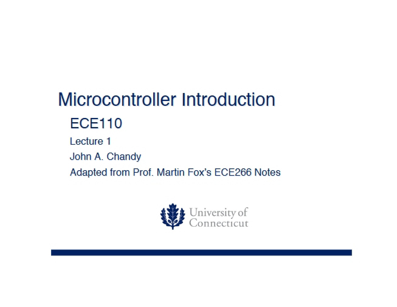 Microcontroller Introduction