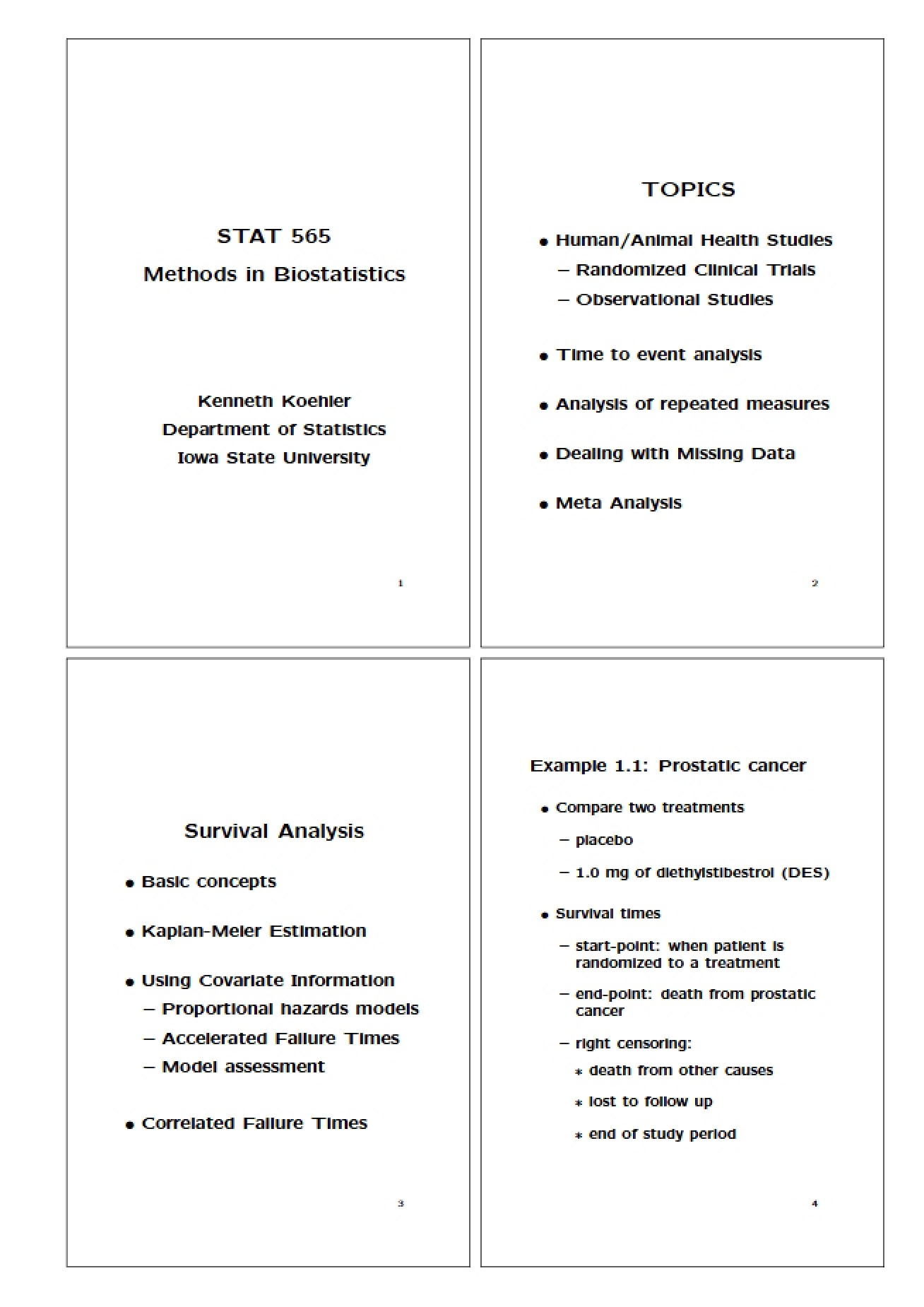 Introduction to the Field of Methods in Biostatistics