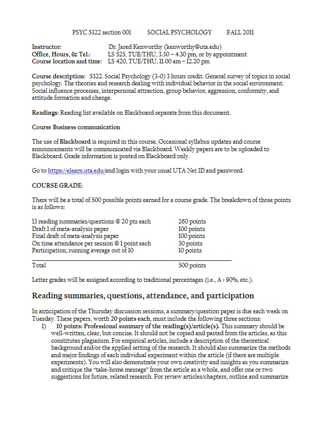 Syllabus V