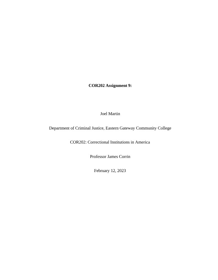 Assignment 9 - COR202