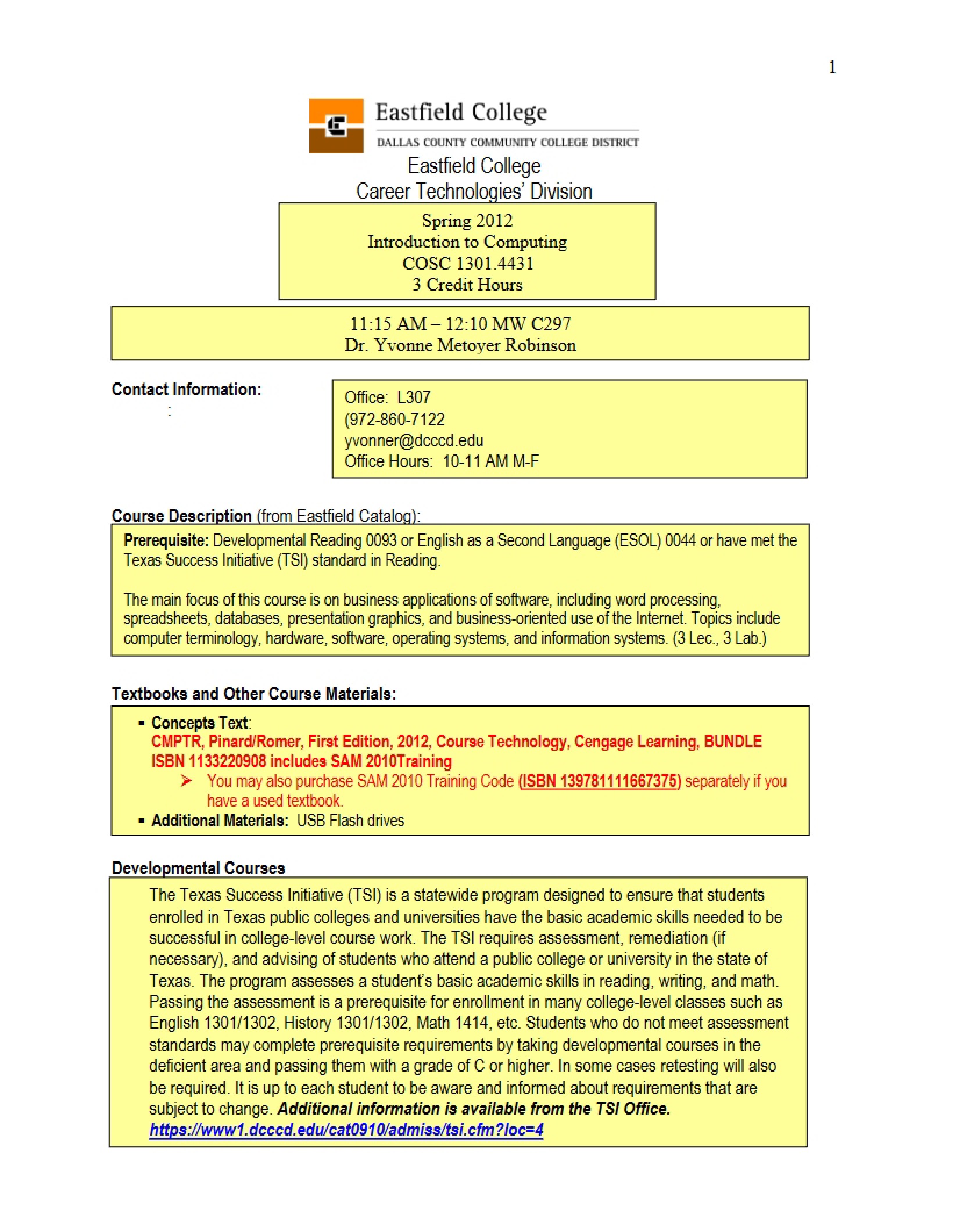 Syllabus - Introduction to Computing