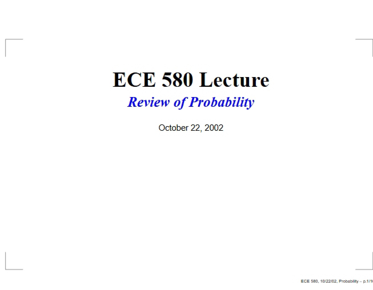 Probability Review