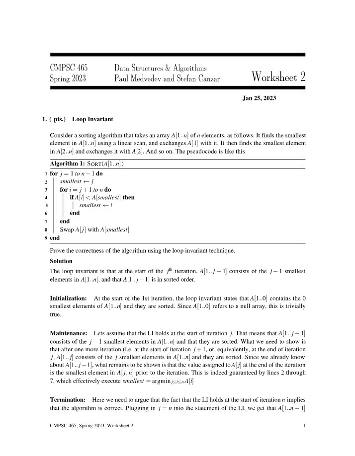 Worksheet 2 Solution