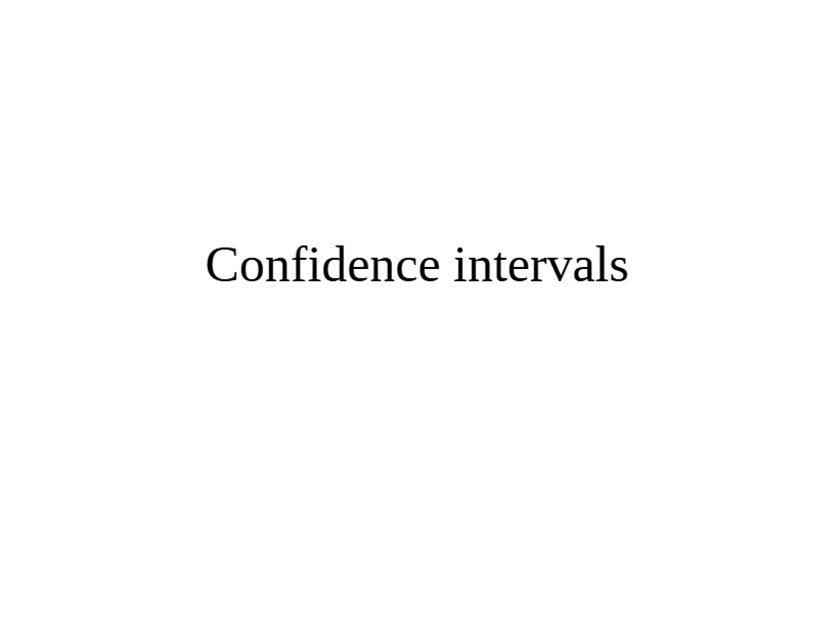 Intervals of Confidence