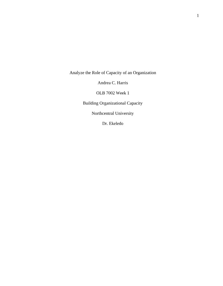 Analyzing the Role of Organizational Capacity