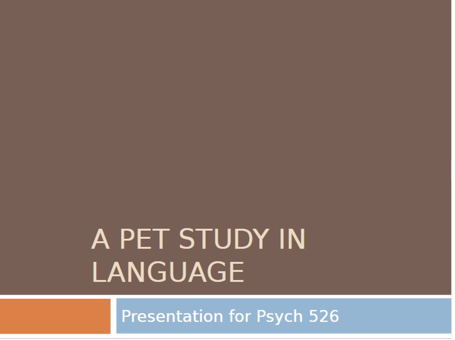 Language PET Study