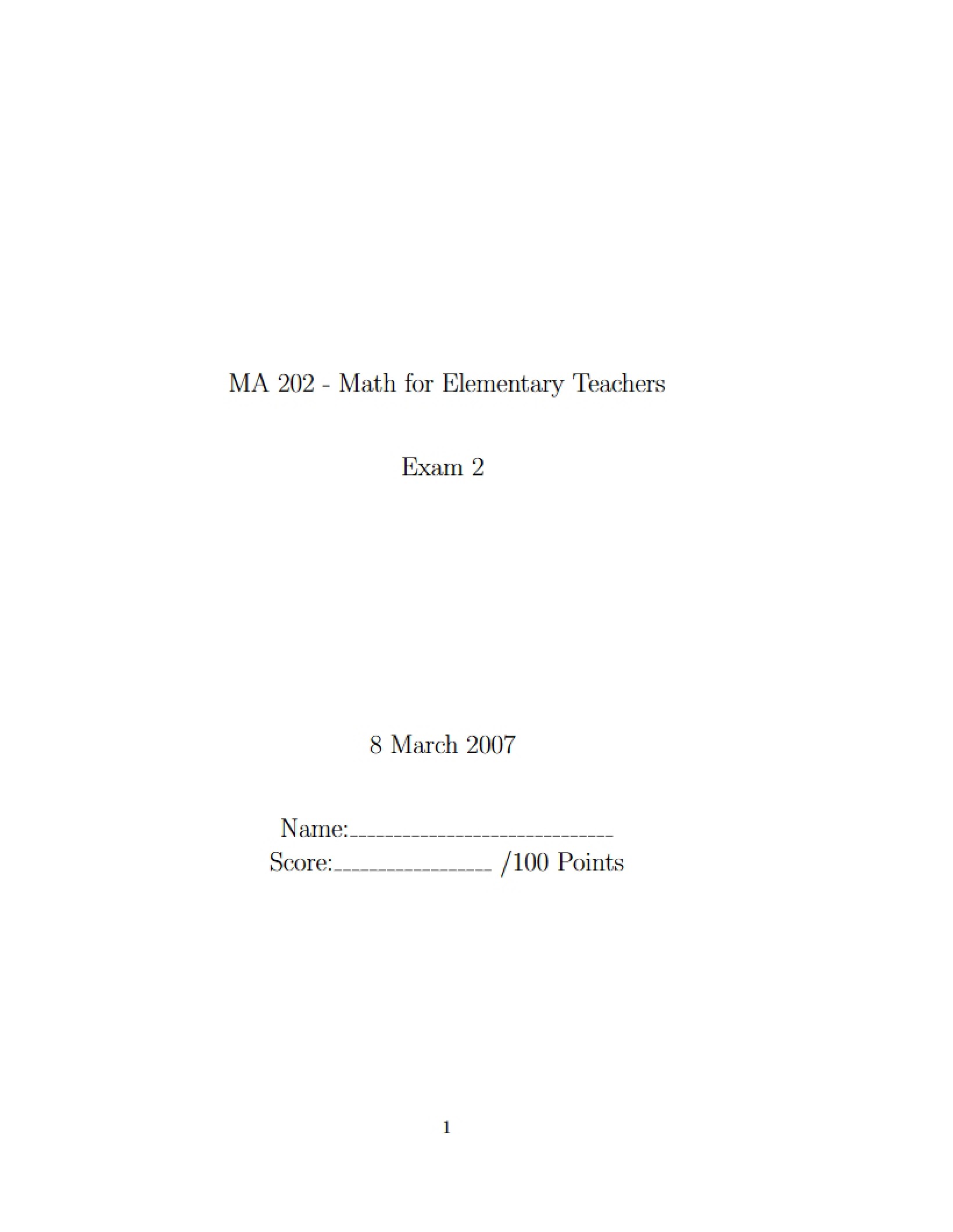 Second Exam (MA 202)