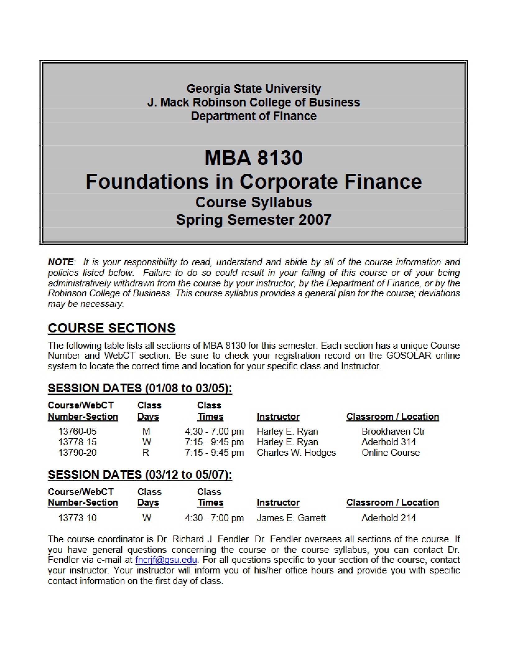 Spring 2007 Syllabus