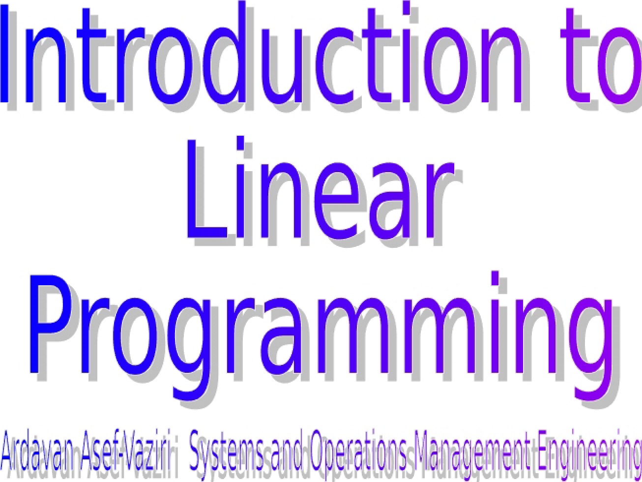 Linear Programming Introduction V2