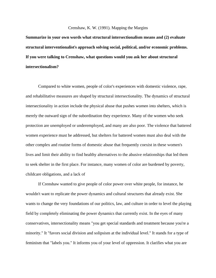 Structural Intersectionality - An Evaluation