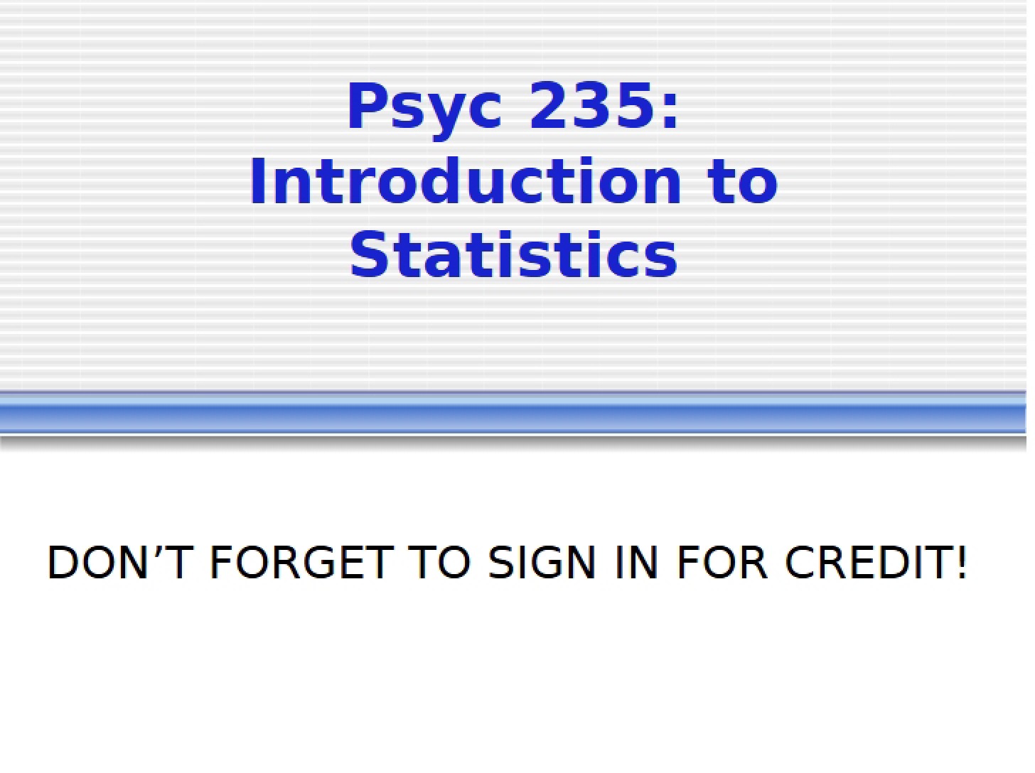 Intro to Statistics