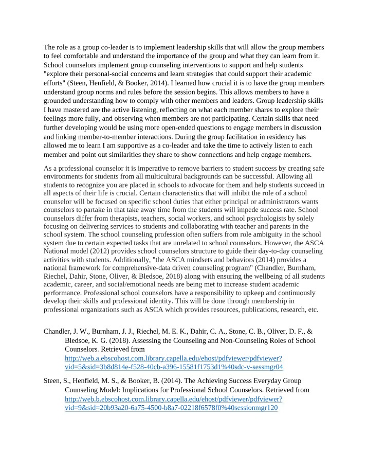 Reflection on Role and Identity