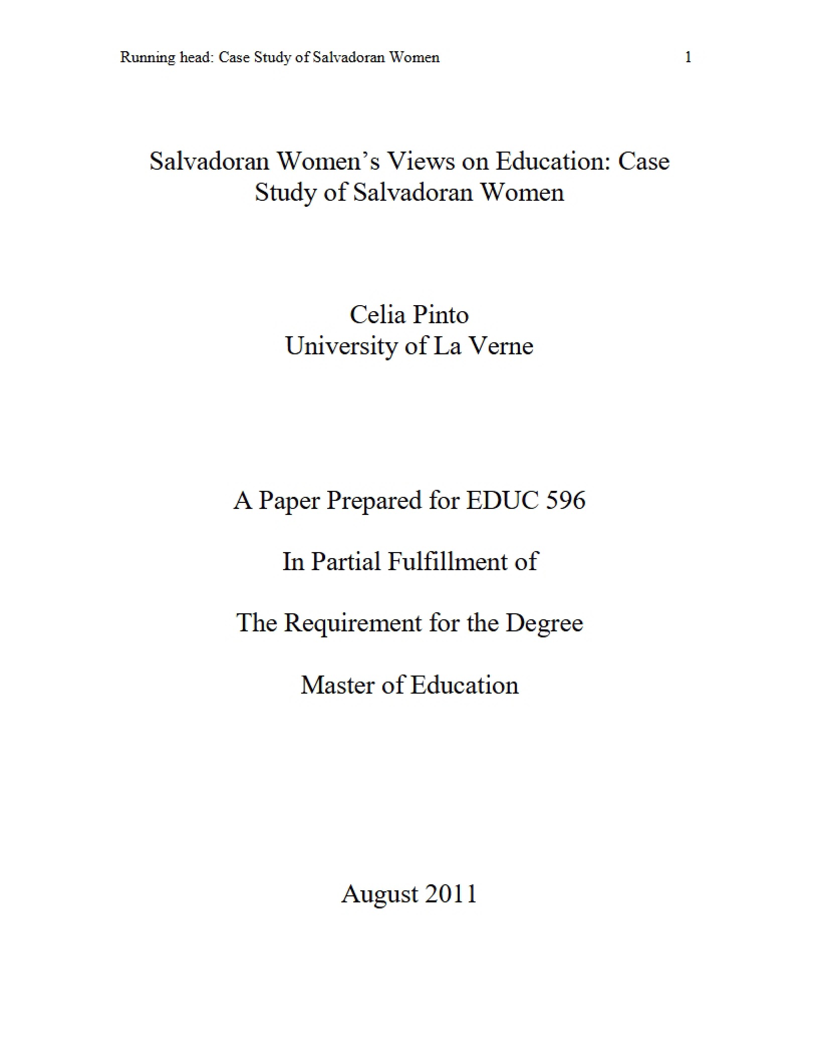 Salvadoran Women Case Study
