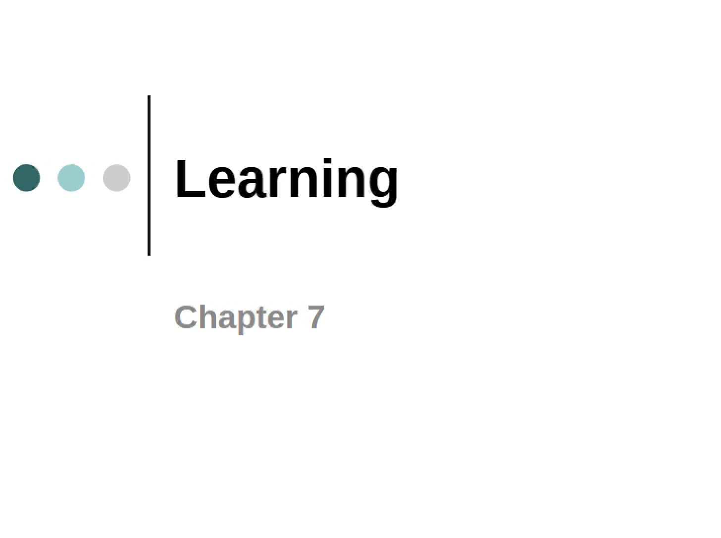 Learning Processes