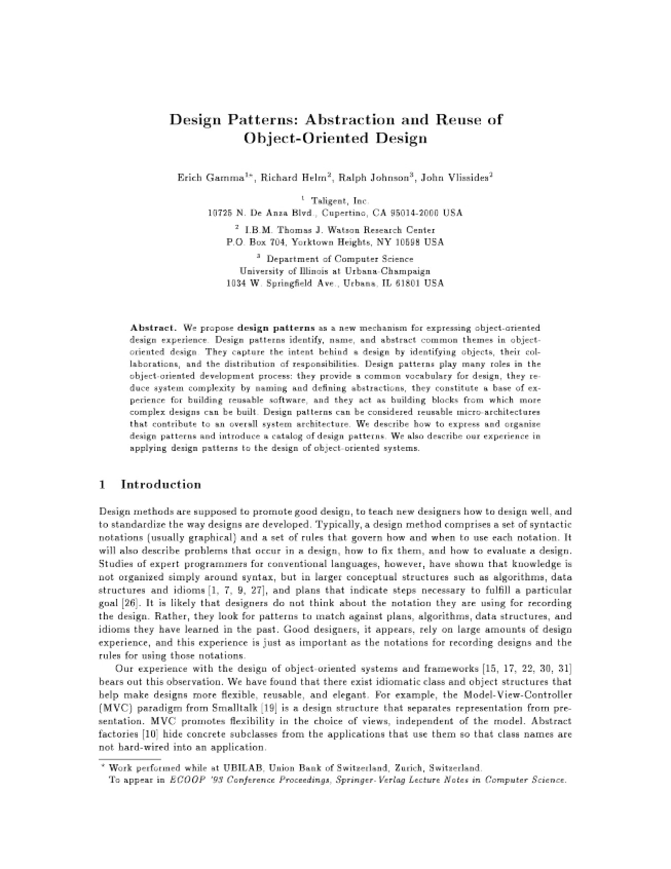 Original Patterns Paper