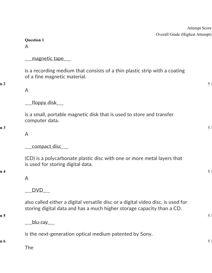 Overview of Magnetic Tape, Floppy Disks, and Compact Discs