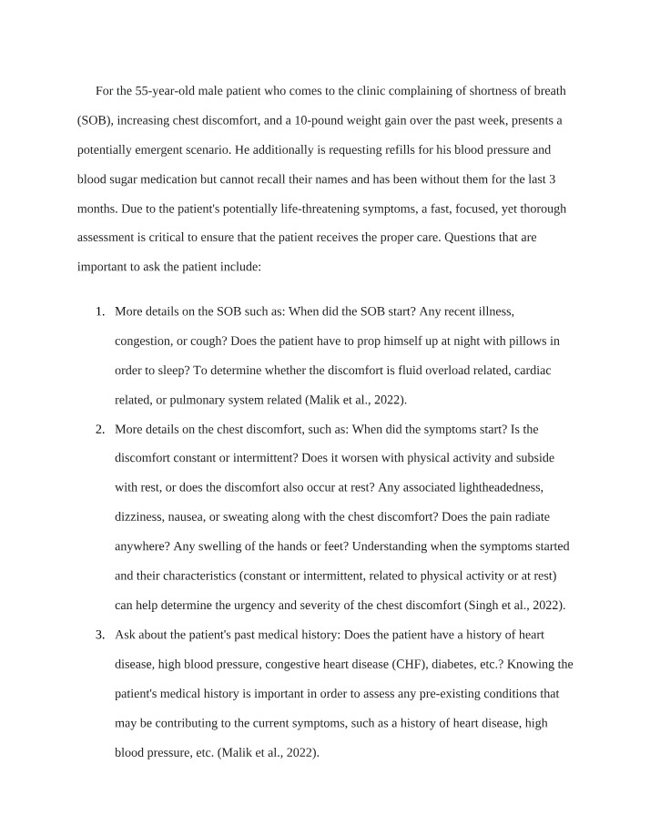Evaluation and Management of Chest Discomfort and Shortness of Breath