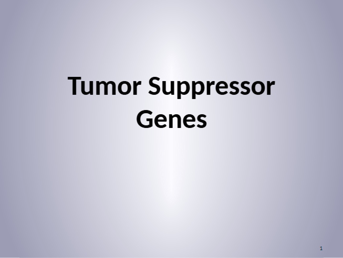 Introduction to Tumor Suppressor Genes