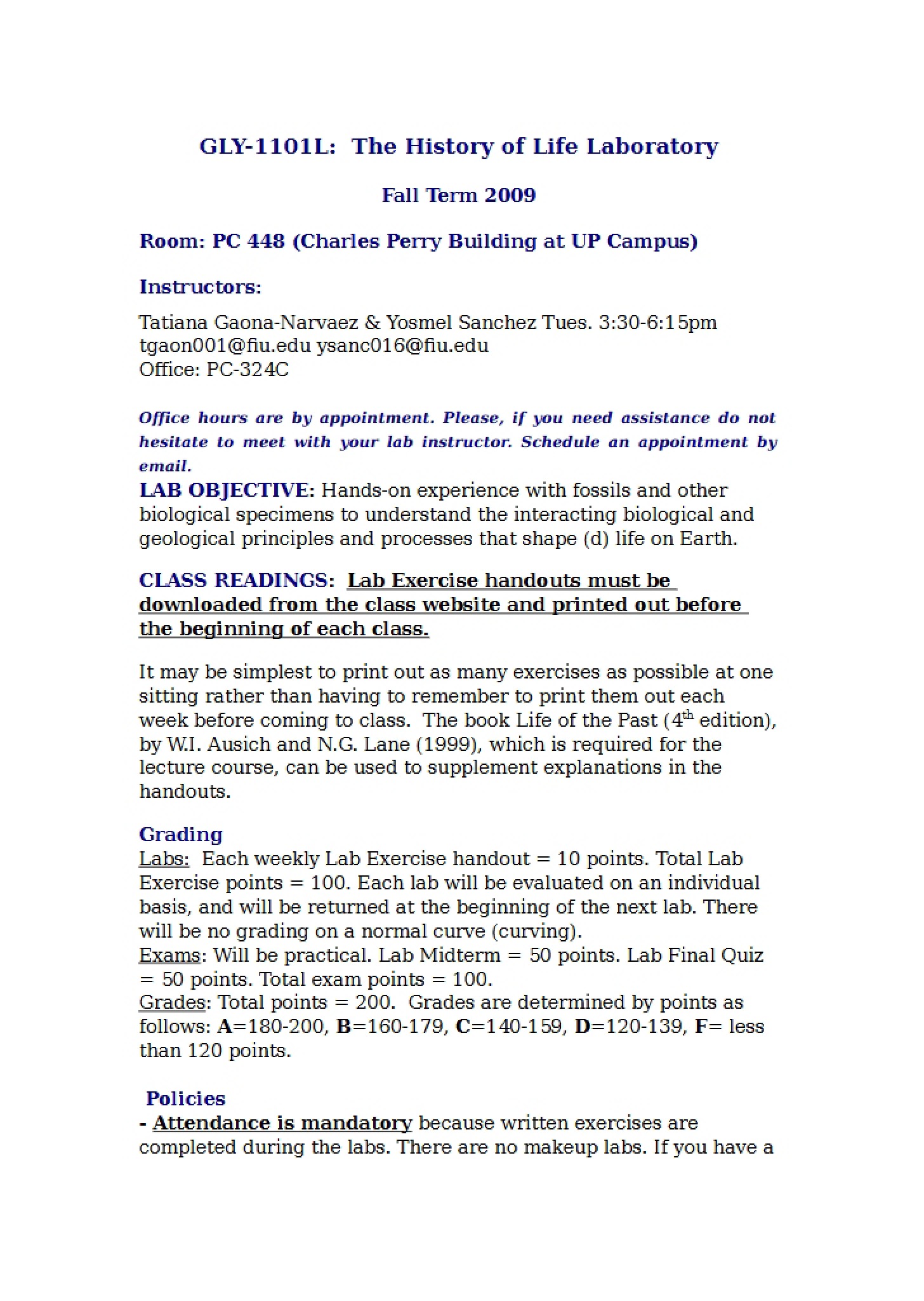 Syllabus Course Goals and Content