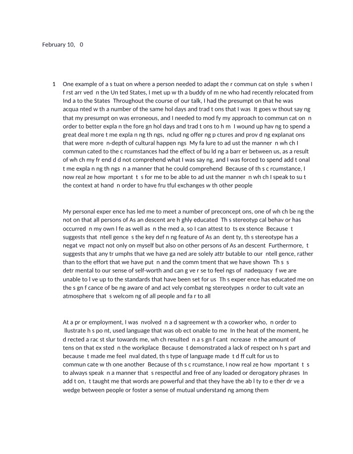 Personal and Cultural Reflections