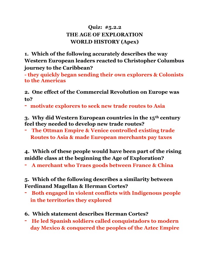 HISTORY WH Quiz 5.2.2