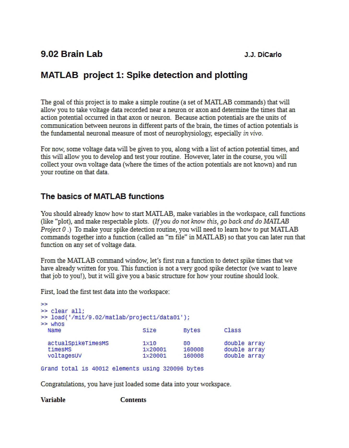 Plotting and Detecting Spikes