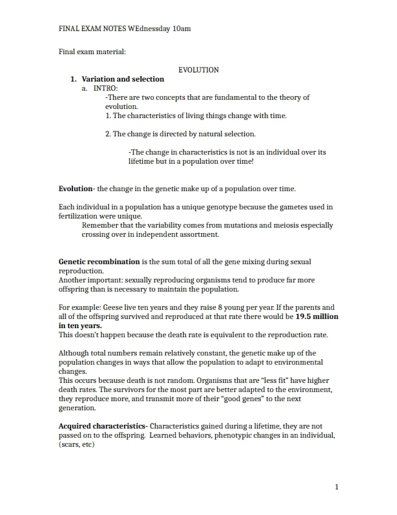Material for Final Exam