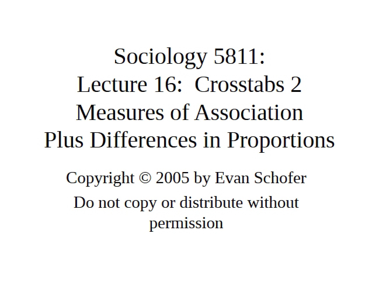 Notes on Advanced Social Statistics