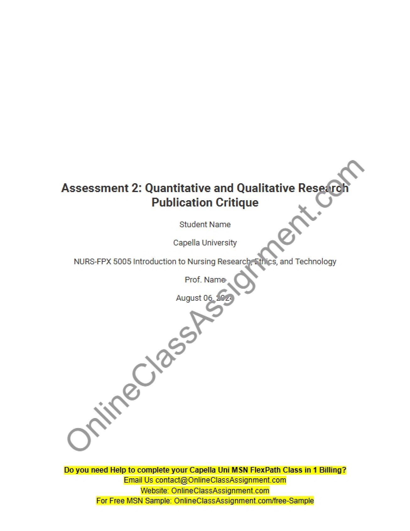 Qualitative and Quantitative Research (Assessment 2)