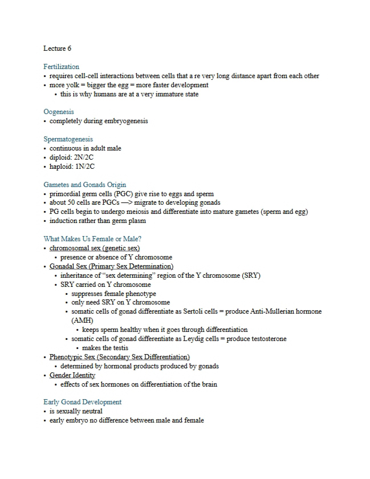 Life Sciences Lecture Six