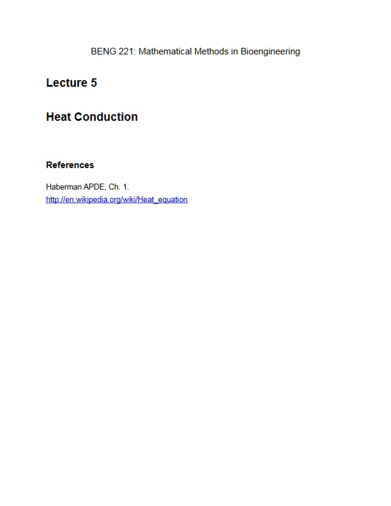 Heat Conduction