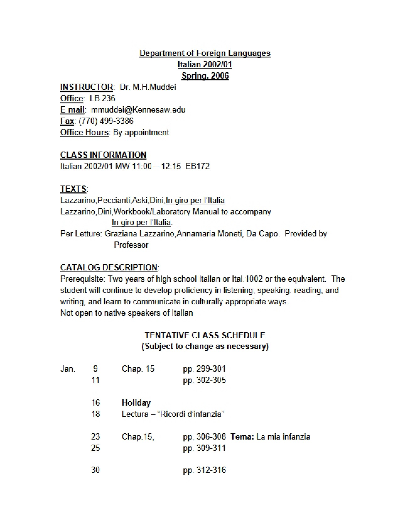ITAL 2002 (Hybrid) Learning Plan