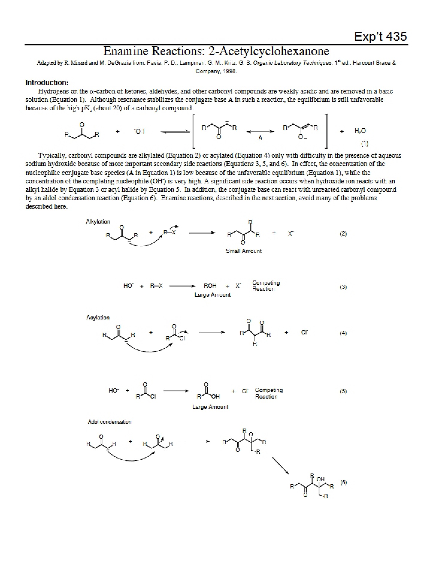 Reactions of Enamines