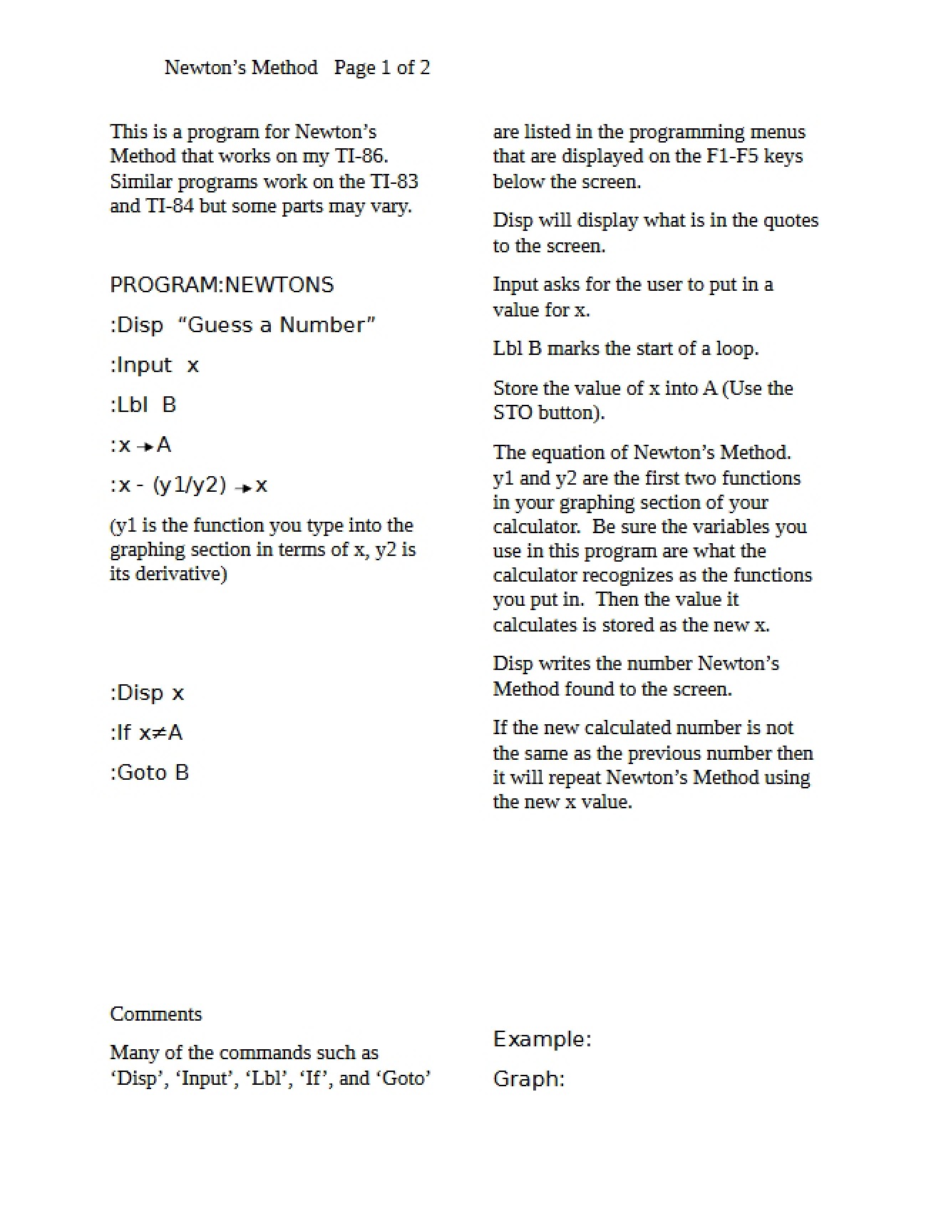 Explanation of Newton's Method
